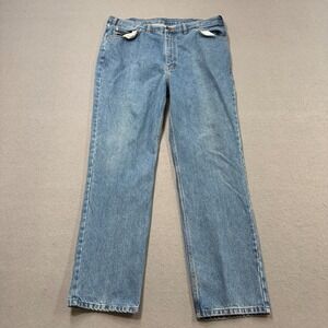 Y2K Levi's Jeans Men's 40x32 Blue Denim Mid Wash Straight Leg Orange Tab Cotton